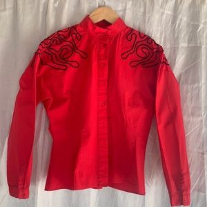PASTA Spanish-style Red Button-down blouse size Medium